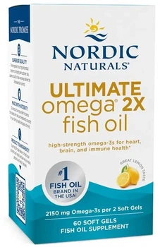 Омега-3 Nordic Naturals Ultimate Omega 2X 2150 мг 60 м'яких капсул Лимон (768990891168)