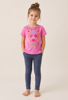 Комплект для дівчинки Only Kids Рожевий (OKK flowers pink 116-122 (6-7 років)