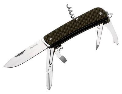 Багатофункціональний ніж Ruike Criterion L31, (8.5 см) 12C27 / G10 коричневий, 18 інстр. (FNR_L31-N)