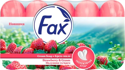 Крем-мыло Fax Клубника и Крем 70 г х 5 шт (8690506555092)