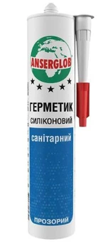 Герметик силіконовий Anserglob санітарний прозорий 280мл