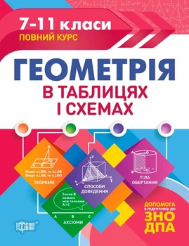 Книга «Таблиці та схеми. Геометрія в таблицях і схемах. 7-11 класи, до ДПА, ЗНО». Автор - Олександр Роганін