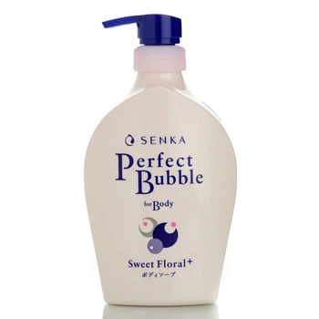 Зволожуючий гель для душу з гіалуроновою кислотою Shiseido Senka Perfect Bubble for Body Floral + (500 мл)