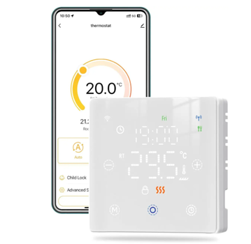 WiFi термостат MOES Tuya Smart Life WHT-S03, беспроводной, на батарейках, управление со смартфона, Alexa/Google Home, белый