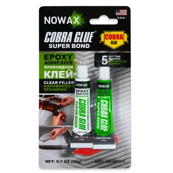 Клей епоксидний двокомпонентний Nowax Прозорий 20 г (NX48509)