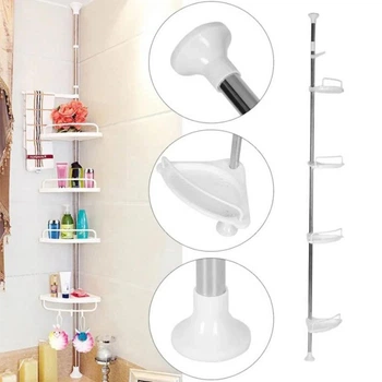 Полка для ванной Multi Corner Shelf GY-188, раздвижная, угловая, регулируемая, металл