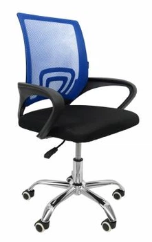 Кресло офисное Bonro B-619 синее сетка хромированное основание до 90 кг (76-167-40030001)