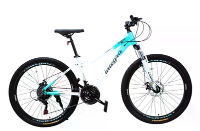 Велосипед спортивний алюмінієвий 26 дюймів рама 15" Shimano 21 швидкість жіночий біло-блакитний Corso "Integra" (NG-26220)
