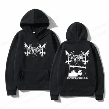 Худі с капюшоном Mayhem Deathcrush, с графикой и длинными рукавами, с альбомом, с рэпером Черный (2351690155f)