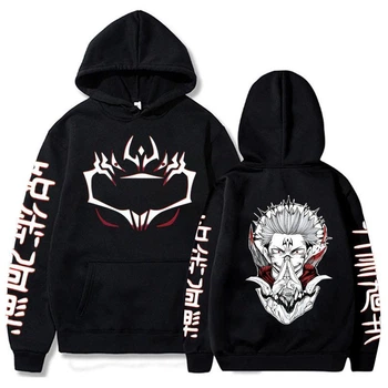 Худі с длинным рукавом Jujutsu Kaisen в стиле аниме Ryomen Sukuna с принтом, Harajuku L Чорне (2353744473f)