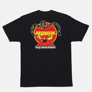 Футболка Bronson Speed Co. с принтом монстра и логотипом черная унисекс хлопковая для уличного стиля M Чорна (2602532653)