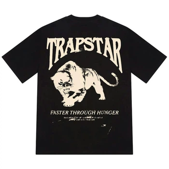 Футболка Trapstar Panthera черная с принтом пантеры и логотипом унисекс хлопковая стильная XS Чорна (2595045015f)