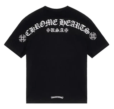 Футболка Chrome Hearts Черная футболка Chrome Hearts женская хлопковая с вышивкой логотипа и крупной надписью на спине оригинал XL Чорна (2594335848)