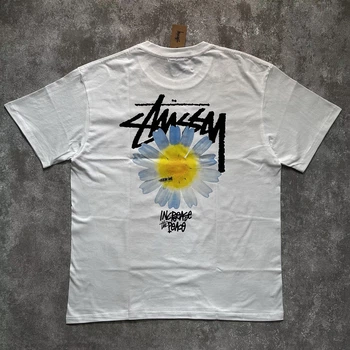 Футболка Stussy мужская Stussy Flower белая с принтом пчелы и цветка оригинальный стиль streetwear XL Біла (2586961239)