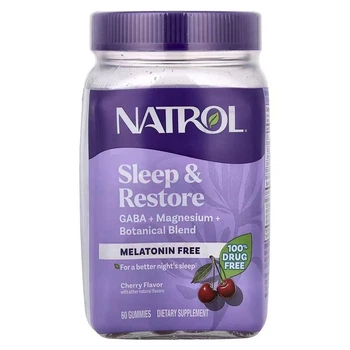 Здоровий сон та відновлення, без мелатоніну, смак вишні, Sleep & Restore, Natrol, 60 жувальних цукерок