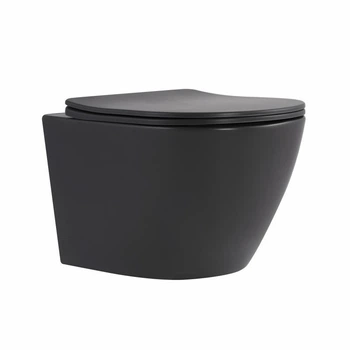 Унітаз підвісний Qtap Robin Ultra Quiet 520×365×340 мм, Anthracite, із сидінням Slim Duroplast / Soft-close / Quick Release