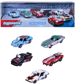 Zestaw modeli kolekcjonerskich Majorette Vintage Racing 5 sztuk (3467452079997)