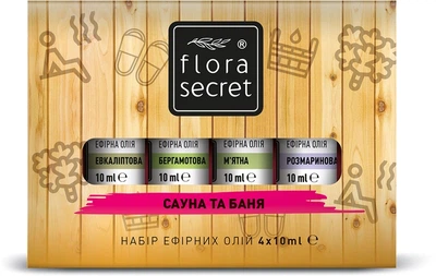 Набір ефірних олій «Сауна і баня» Flora Secret 4х10мл