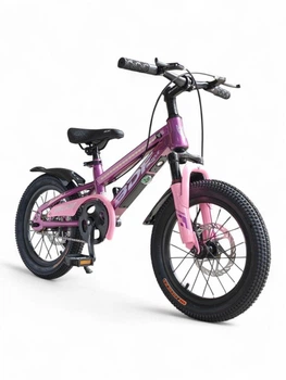 Дитячий гірський велосипед 16” BDF Y1249 з музикою та Bluetooth від 4 років алюмінієвий передня амортизація USB TPC зарядка підніжка яскравий рожевий