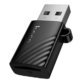 Картридер переходник HOCO HB53 USB-A to TF mini card reader MicroSD (TF) карт памяти (USB 2.0, 480 Мбит/с). Black