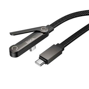 Кабель кутовий Type-C на Type-C HOCO U150 Exquisite (1.2m, 60 W). Black