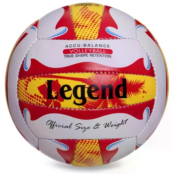 М'яч волейбольний для пляжного волейболу PU LEGEND №5, біло-червоно-жовтий