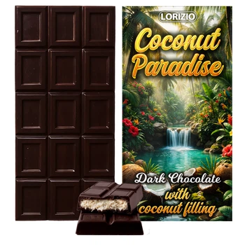 Шоколад черный Lorizio с кокосовой начинкой "COCONUT PARADISE" 190 г
