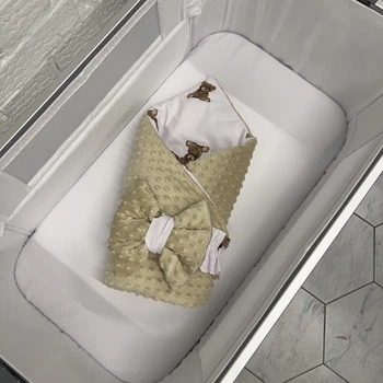 Демисезонный конверт-одеяло Baby Comfort с плюшем Мишки Тедди бежевый
