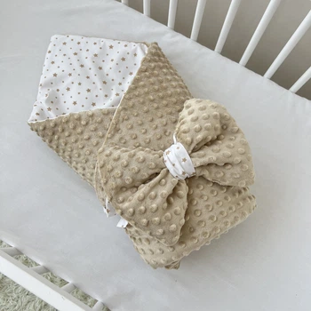 Демисезонный конверт-одеяло Baby Comfort с плюшем Звездочки бежевый