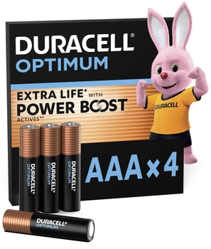 Батарейка DURACELL Optimum AAA 1.5В LR03 уп. 4 шт. (5020302/5019299/5015596)