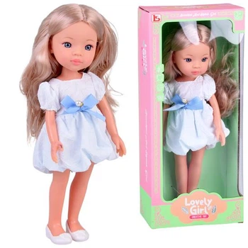 Лялька Lovely girl 33 см у сукні з бантом та довгим волоссям у коробці 36 см LS1350-3