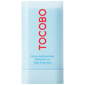 Матувальний сонцезахисний стік з екстрактом бавовни TOCOBO Cotton Soft Sun Stick SPF50+ PA++++, 19 г