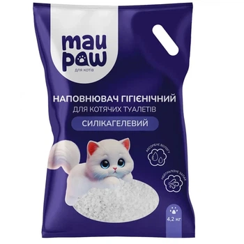 Наповнювач гігієнічний силікагелевий MAU PAW для котячих туалетів 10 л (4,2кг)