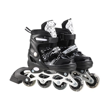 Роликовые коньки Bambi RL2501(Black) колеса PVC, размер S (30-33), со светом