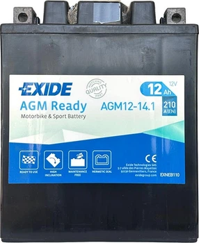 Акумулятор Exide Ready AGM 12 Ah 12 В 210 EN (+/-) 135 х 90 х 165 мм (AGM12-14.1)