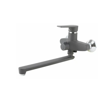 Смеситель для ванны Plamix Oscar-006 Euro SET Graphite (со шлангом, воронкой и кронштейном) (PM6098)