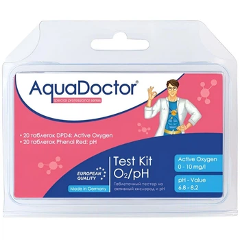Тестер AquaDoctor Kit таблетковий A23543, набір для вимірювання pH та активного кисню
