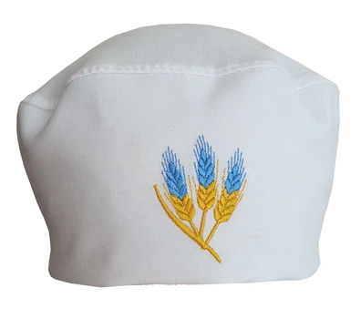 Бандана кухарська біла з вишивкою