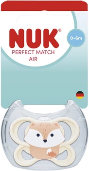 Пустышка Nuk Perfect Match Air Силиконовая Размер 1 0-6 месяцев Лиса (4008600446811)