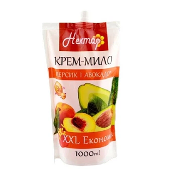 Крем-мило НЕКТАР Персик та авокадо дойпак 1000 мл - 427474