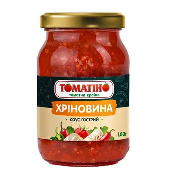 Соус Томатіно з томатами та часником Хріновина 180 г скло