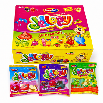 Жувальний мармелад Jellopy Mix Saadet 36 шт × 20 г - фруктове асорті у пакетиках