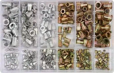 Заклёпочные гайки стальные и алюминиевые YATO, 300 шт, М3–М10