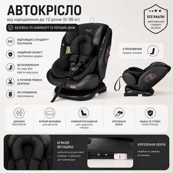 Автокресло CARRELLO Asteroid (CRL-12801/2 Space Black) 0+1/2/3 ISOFIX с поворотом