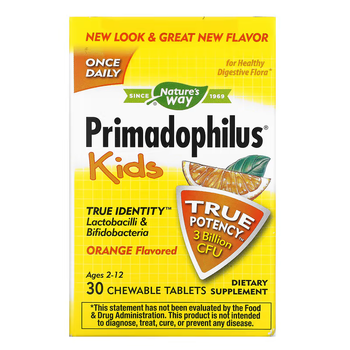 Пробіотик для дітей Nature's Way (Primadophilus kids) 3 млрд КУО 30 жувальних таблеток зі смаком апельсина NWY14242