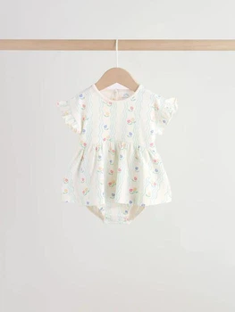 Боді-сукня дитяча Next Baby H78701/1 для дівчинки короткий рукав 74-80 см молочна