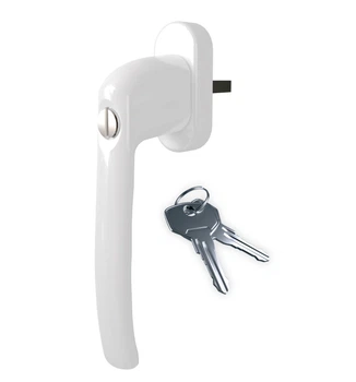 Ручка віконна із замком ASTEX Kronos WH 018, біла (WH018-RAL9016)