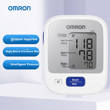 Электронный тонометр OMRON J710 для измерения артериального давления на плече, импортный, оригинальный, с батарейкой.