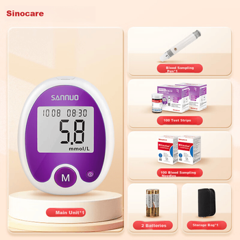Набор для домашнего измерения уровня глюкозы в крови Sinocare Stable с 100 тест-полосками.