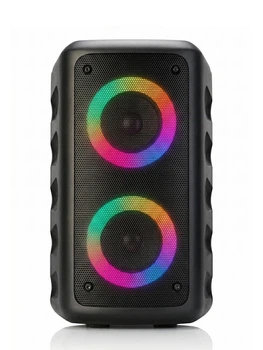 Портативная беспроводная Bluetooth 5.0 16 Вт с RGB-подсветкой аккумулятором 2400 мАч TWS USB для дома и поездок Черная (3152513924)